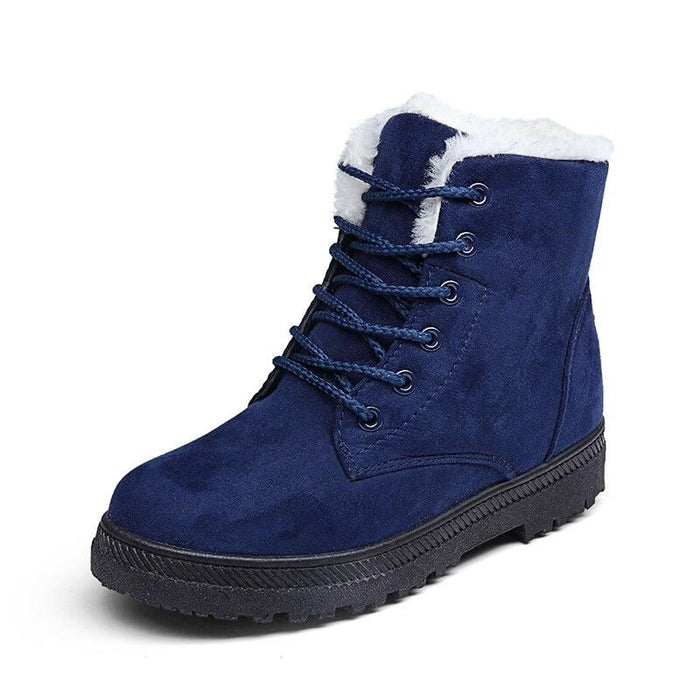 Women's Lace-Up Ankle Boots with Faux-Fur Lining