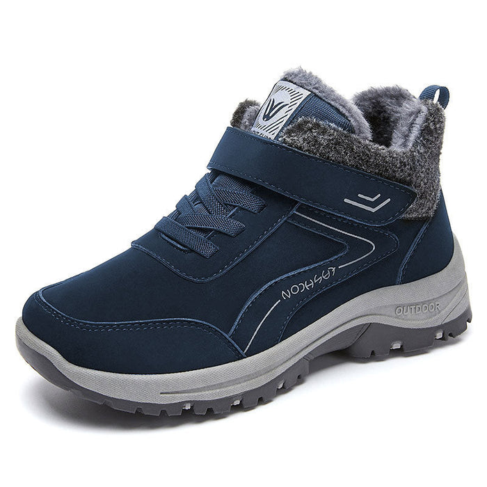 Fleece-Lined Winter Sneakers with Hook-and-Loop Strap