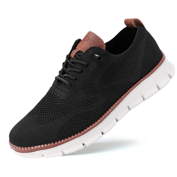 Men's Knit Walking Shoes Lightweight Lace-Up Sneakers