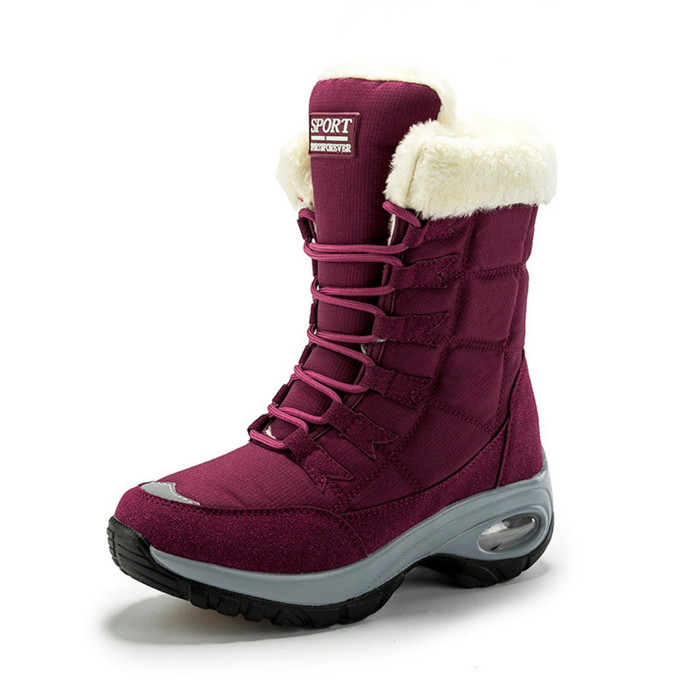 Women's Lace-Up Snow Boots Faux Fur Lined Waterproof