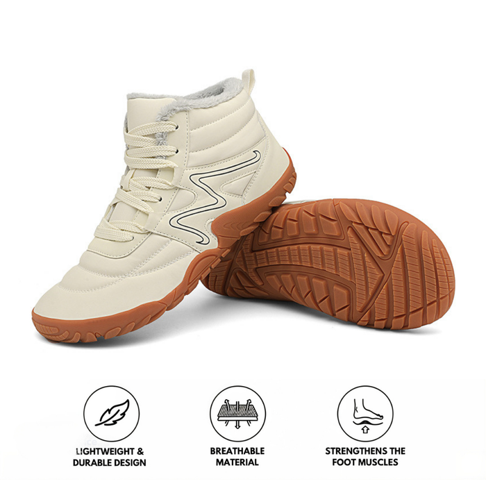 Men's Barefoot Winter Hiking Boots Waterproof Fleece-Lined