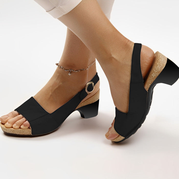 Women's Slingback Wedge Sandals Open-Toe Ankle Strap