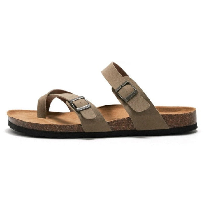 Men's Cork Footbed Sandals with Arch Support Buckle Strap