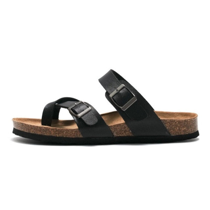 Men's Cork Footbed Sandals with Arch Support Buckle Strap