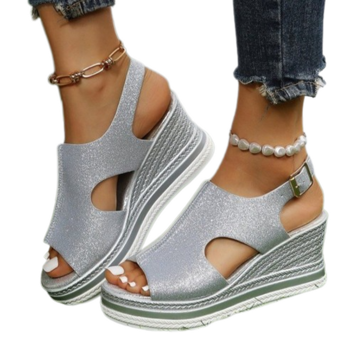 Women's Wedge Sandals Arch Support Buckle Strap