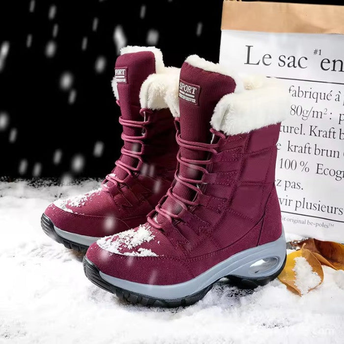 Women's Fleece-Lined Waterproof Winter Boots with Barefoot Sole