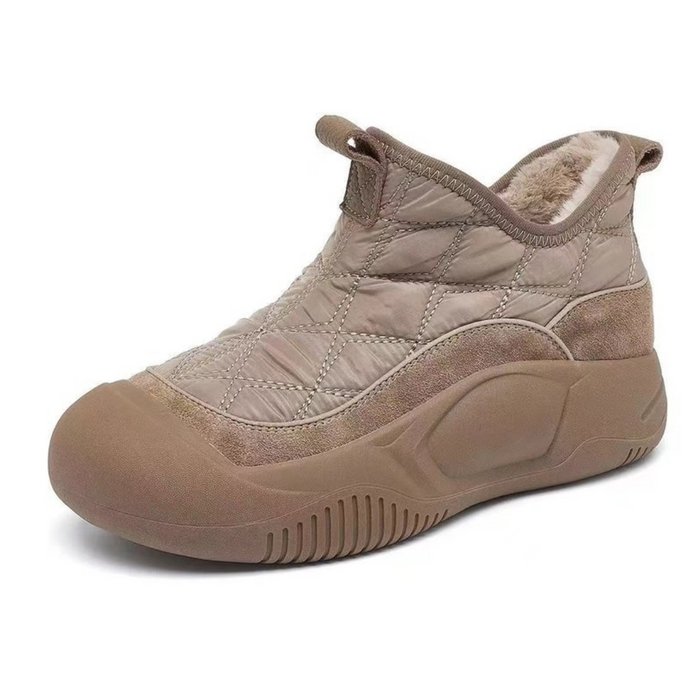 Women's Quilted Ankle Boots with Faux Fur Lining