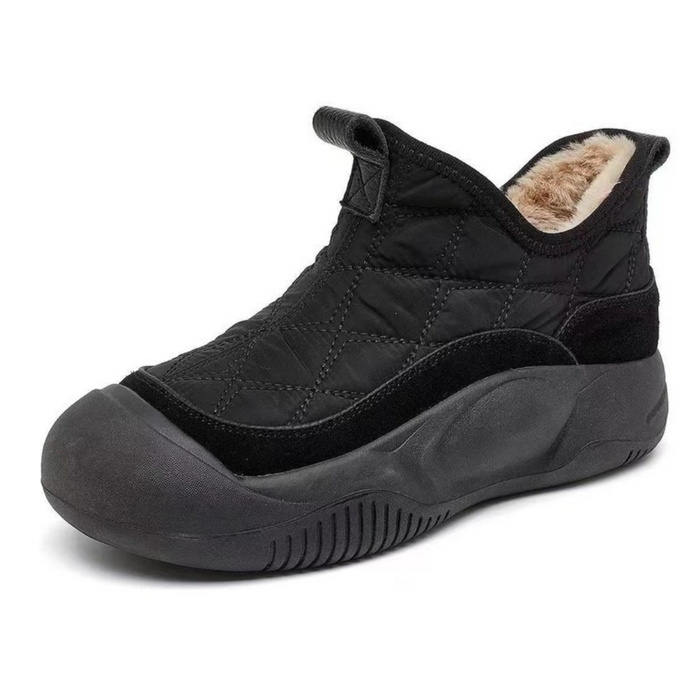 Women's Quilted Ankle Boots with Faux Fur Lining