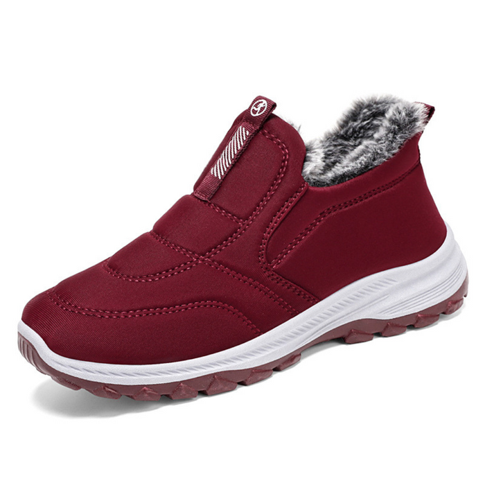 Women's Fur-Lined Slip-On Winter Boots with Anti-Skid Sole