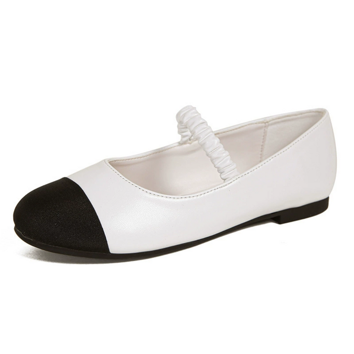 Women's Mary Jane Flats with Elastic Strap and Arch Support