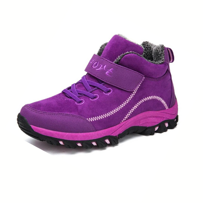 Women's Hiking Boots with Hook-and-Loop Strap Warm Lining