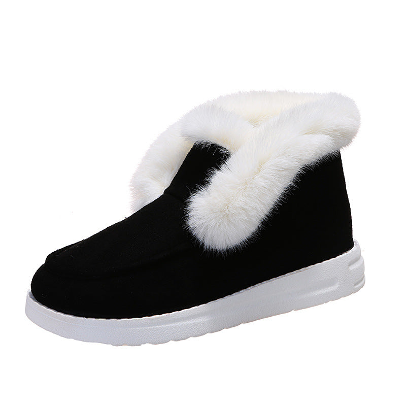 Women's Faux Fur Lined Snow Boots – Warm Suede Ankle Boots