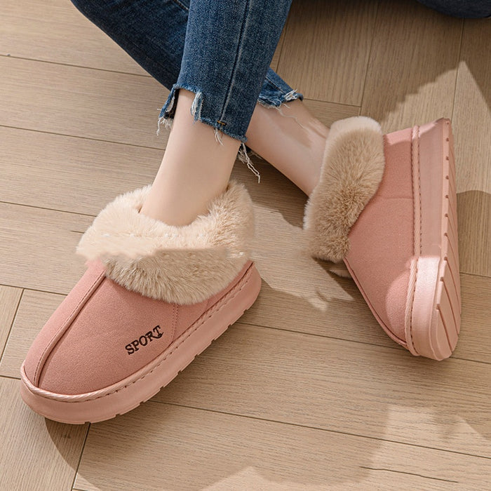 Avery | Platform Slippers with Faux Fur Cuff and Quiet Sole