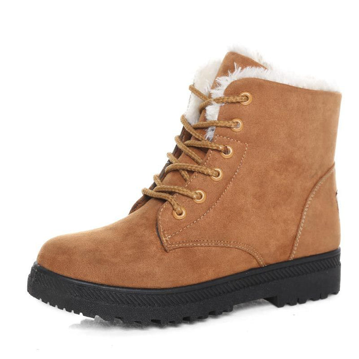 Women's Lace-Up Winter Ankle Boots with Faux-Fur Lining