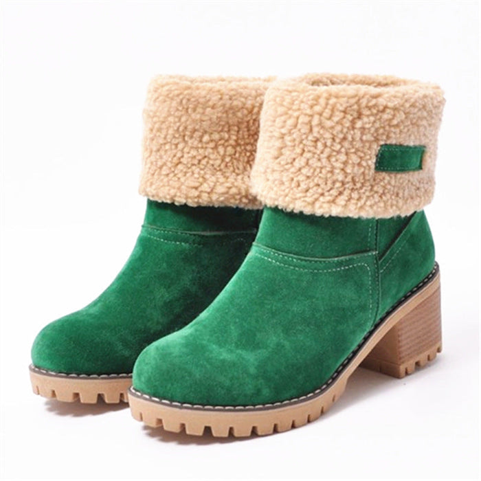 Women's Fleece-Lined Ankle Boots with Lug Sole