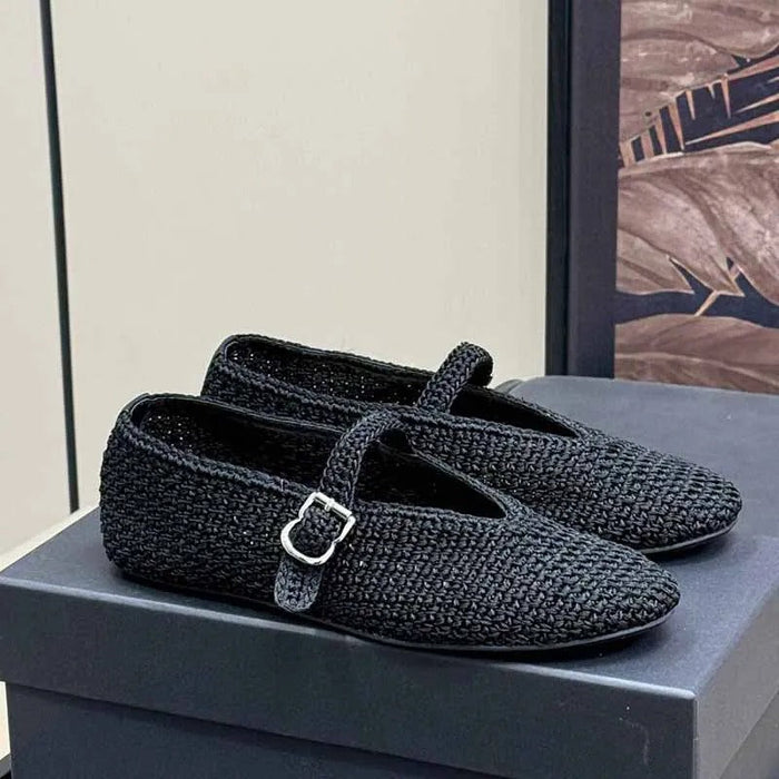 Women's Mary Jane Ballet Flats Buckle Strap Slip-On