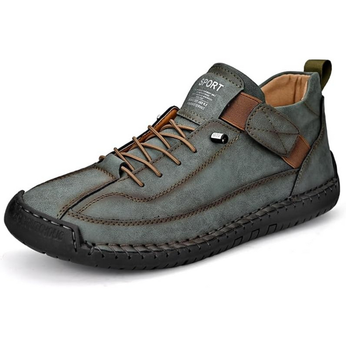Men's Hand-Stitched Ankle Boots with Arch Support and Wide Toe Box