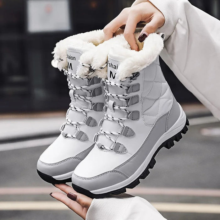 Women's Fleece-Lined Lace-Up Winter Boots Waterproof