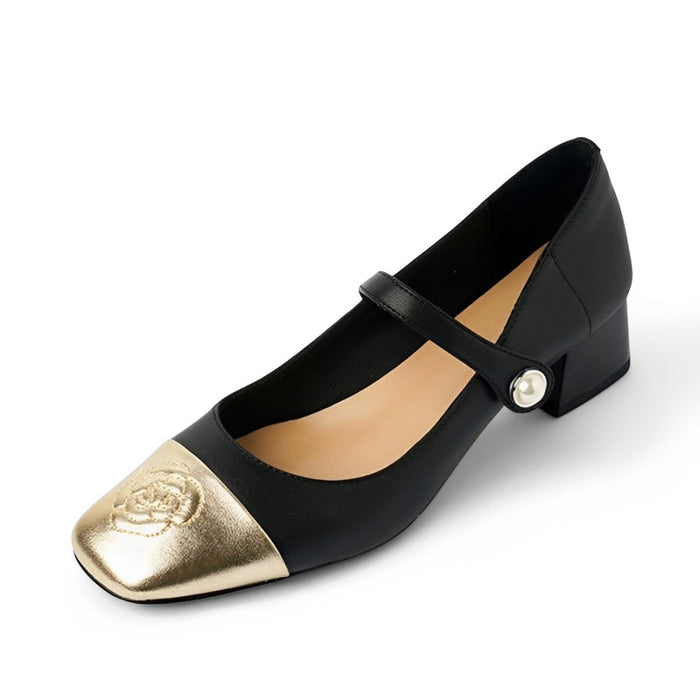 Women's Mary Jane Shoes Square Toe Low Block Heel