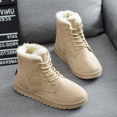 Women's Fleece-Lined Lace-Up Ankle Boots with Barefoot Sole