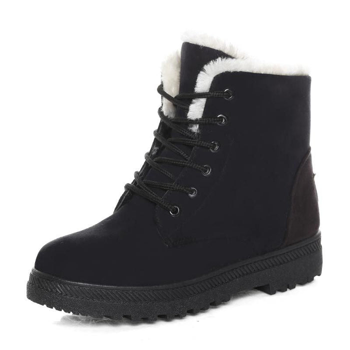 Women's Lace-Up Winter Ankle Boots with Faux-Fur Lining