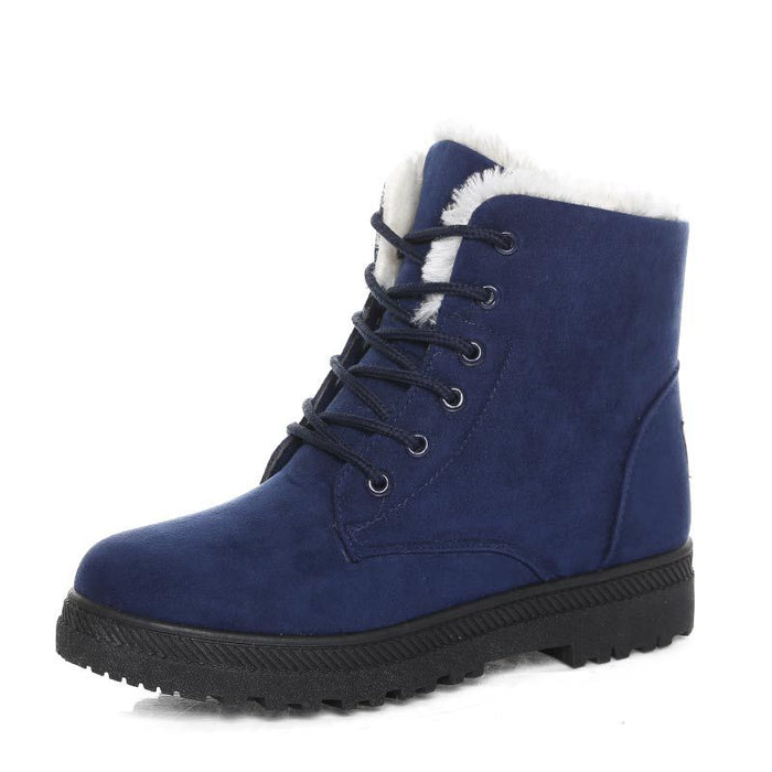 Women's Lace-Up Winter Ankle Boots with Faux-Fur Lining