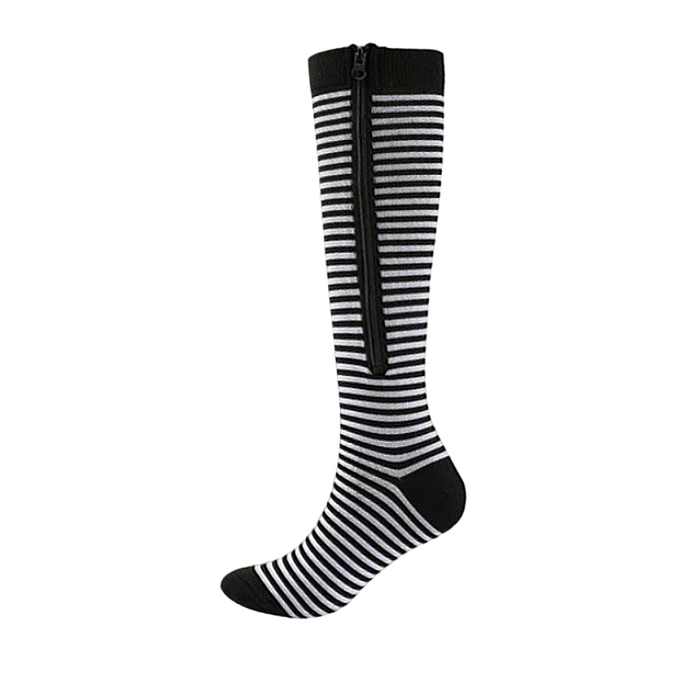 Women's Knee High Compression Socks Open Toe Side Zipper