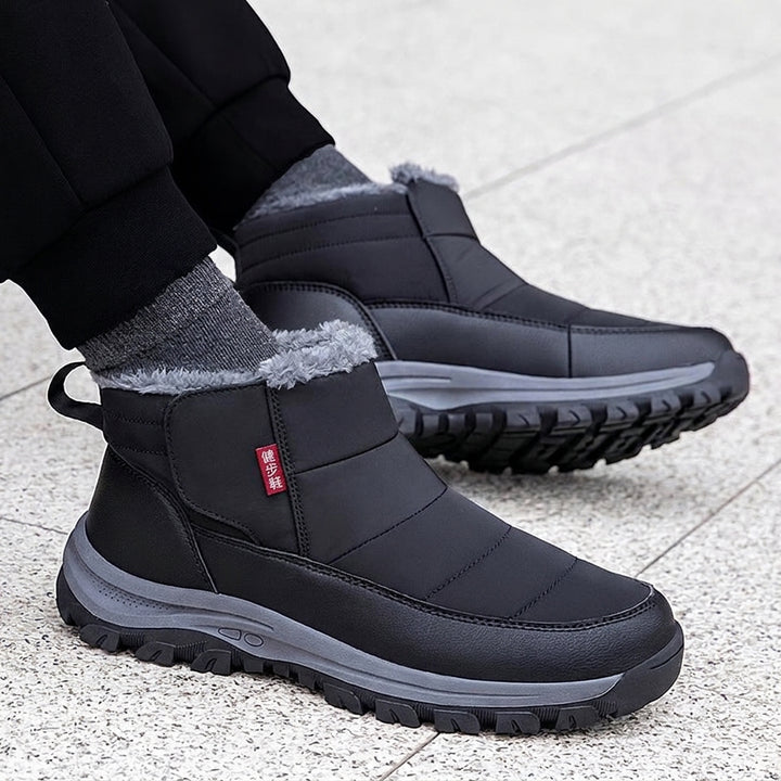 Fleece-Lined Slip-On Winter Boots Waterproof Barefoot