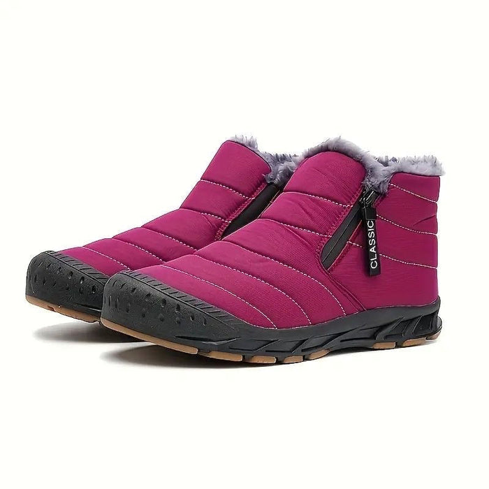 Men's Waterproof Quilted Ankle Boots with Faux Fur
