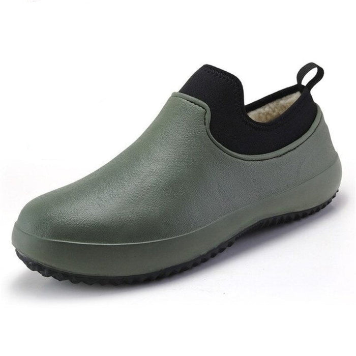 Women's Slip-On Rubber Winter Shoes with Plush Lining
