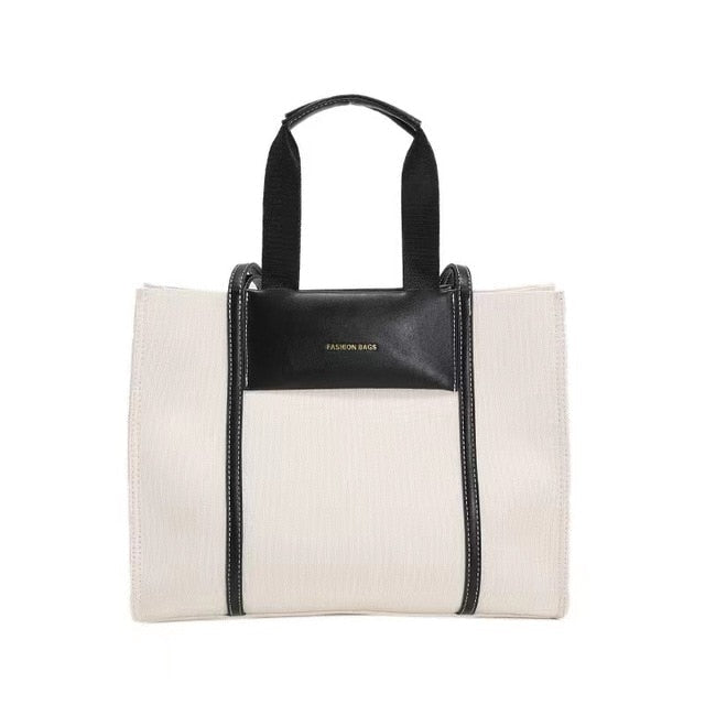 Women's Canvas Tote Bag with Top Handles for Daily Use