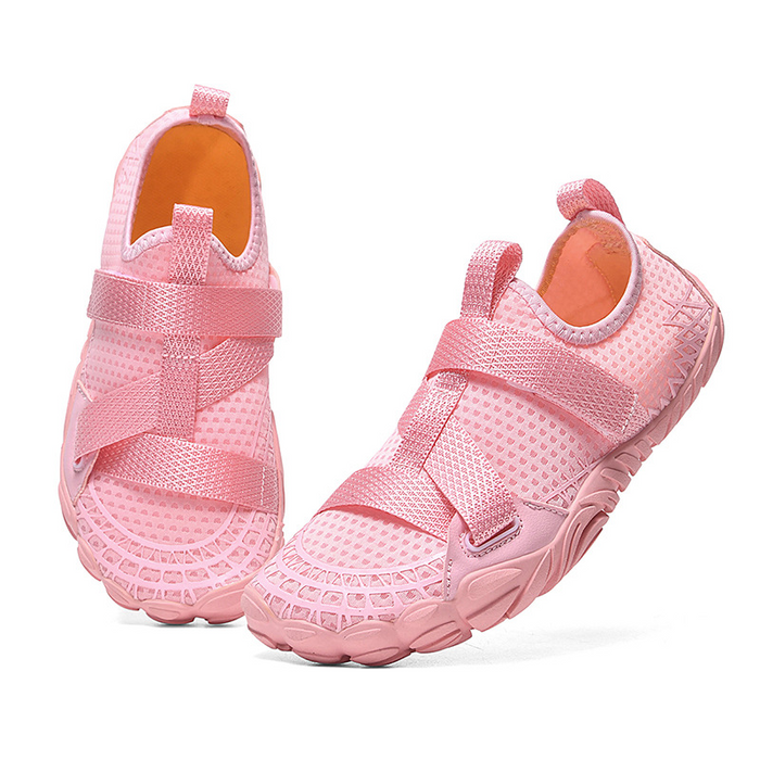 Women's Barefoot Shoes with Hook-Loop Strap Textured Sole