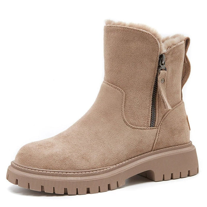 Women's Faux-Fur Lined Ankle Boots with Side Zip Closure