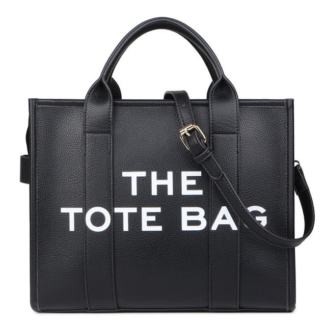 Women's Structured Tote Bag with Logo and Crossbody Strap