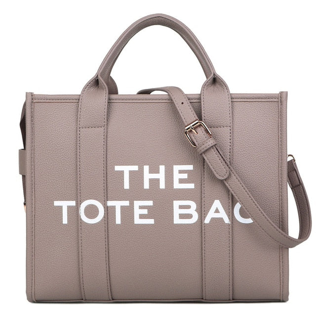Women's Structured Tote Bag with Logo and Crossbody Strap