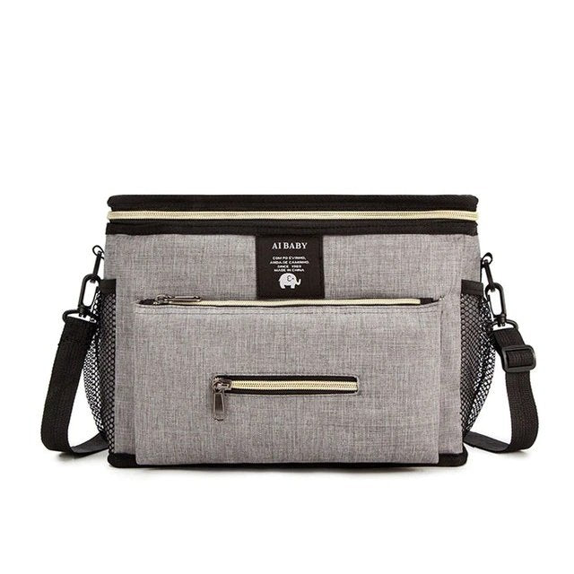 Stroller Organizer Bag with Zipper Pockets and Velcro Attachment