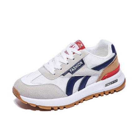 Women's White Retro Running Shoes with Arch Support