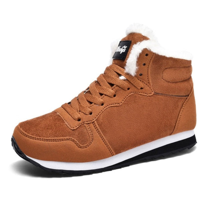 Women's Fur-Lined High-Top Sneakers with Arch Support