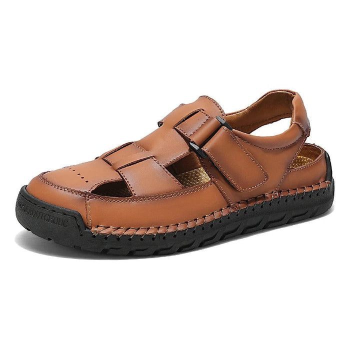 Men's Closed-Toe Fisherman Sandals Hook-and-Loop Strap