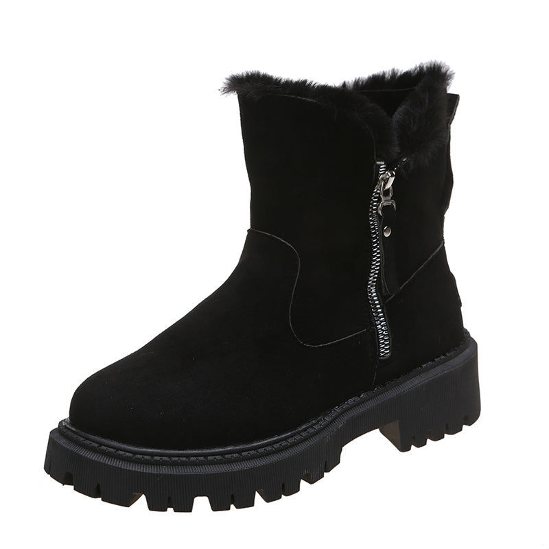 Women's thick fur lined snow boots
