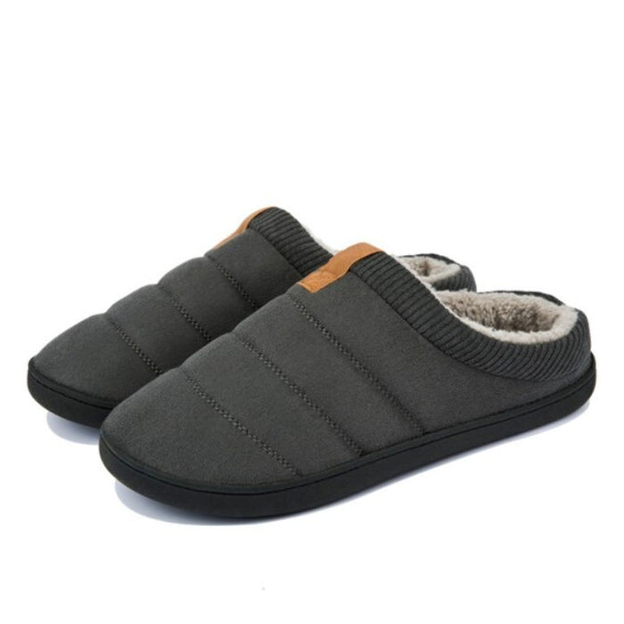 Men's Quilted Slippers with Memory Foam and Plush Lining
