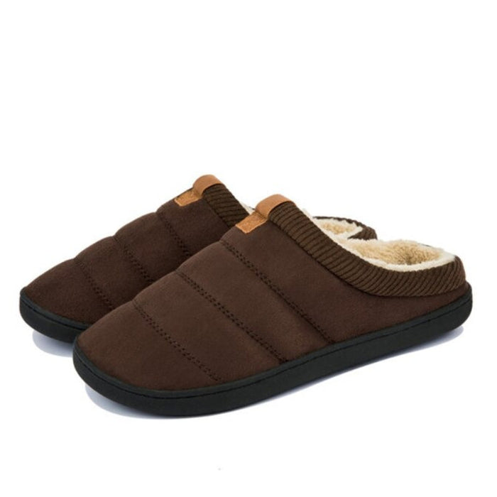 Men's Quilted Slippers with Memory Foam and Plush Lining