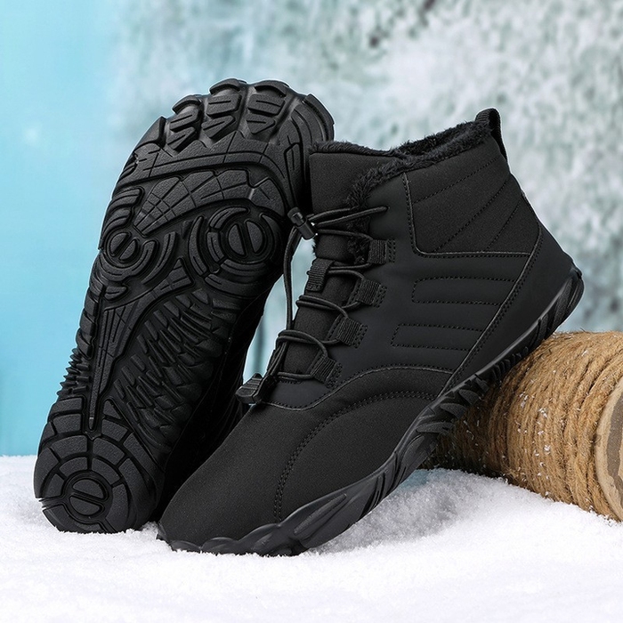 Fleece-Lined Winter Barefoot Boots with Wide Toe Box