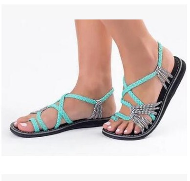 Women's Braided Strappy Flat Sandals Lightweight