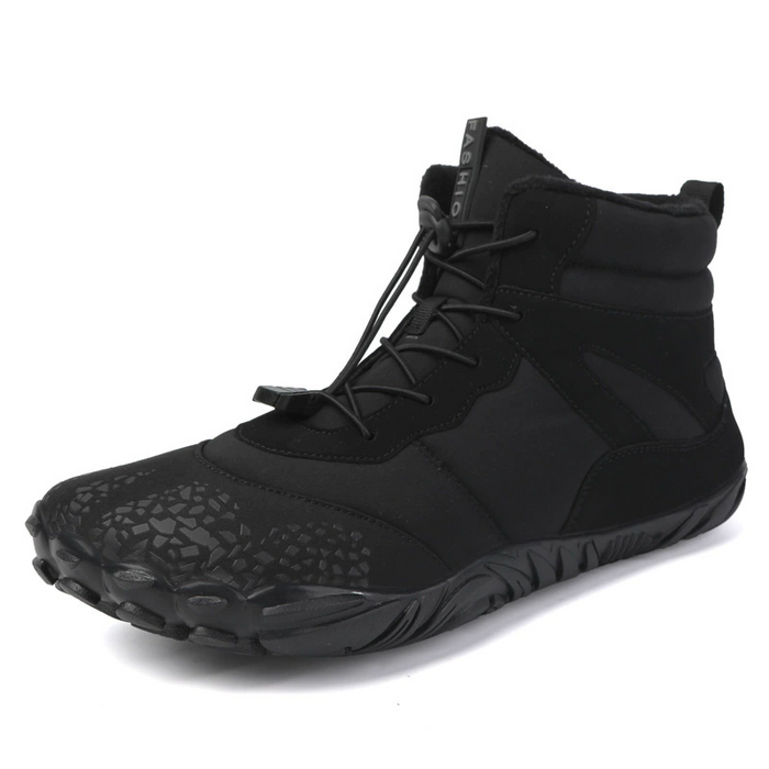 Quilted Fleece-Lined Barefoot Ankle Boots Waterproof