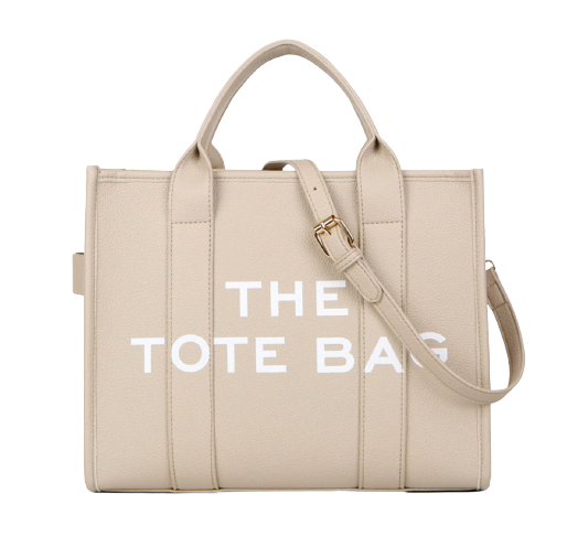 Women's Structured Tote Bag with Logo and Crossbody Strap