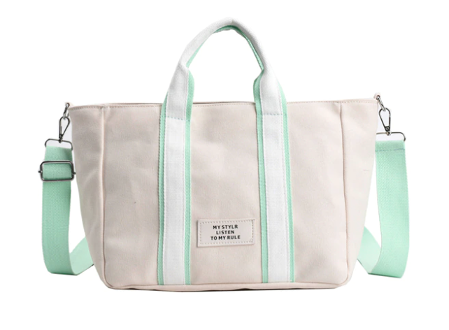 Women's Canvas Tote Bag with Adjustable Strap for Travel
