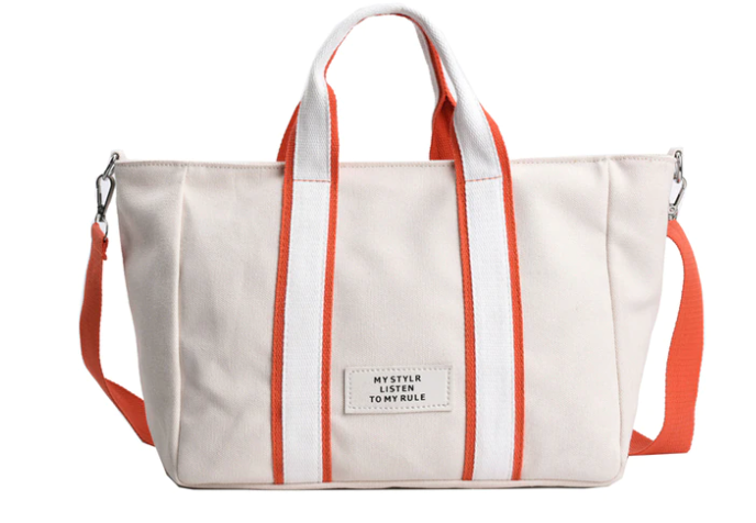 Women's Canvas Tote Bag with Adjustable Strap for Travel