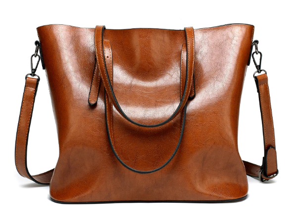 Women's PU Leather Tote Bag with Adjustable Shoulder Strap