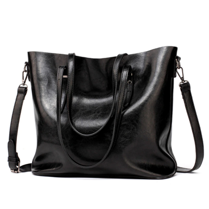 Women's PU Leather Tote Bag with Adjustable Shoulder Strap